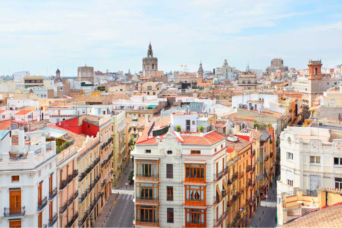 Vista aérea de la ciudad de Valencia